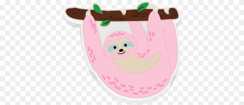 Sloth Wireless Charger Pink Sloth Cartoon, Birthday Cake, Cake, Cream, Dessert Free Png Download