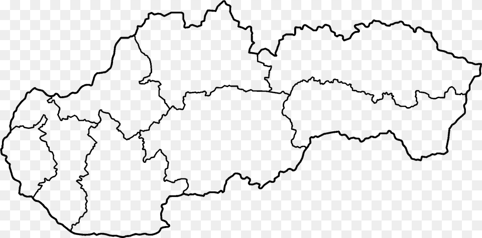 Slovakia Black White Map, Gray Free Png Download