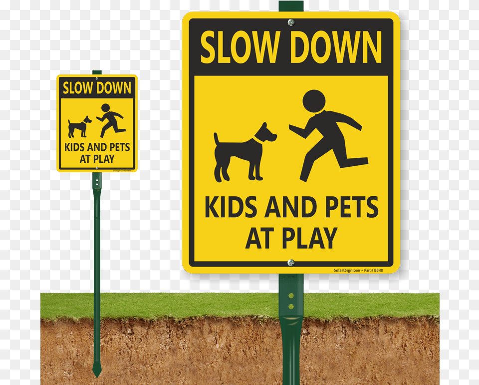 Slow Down Kids And Pets At Play Sign Not A Potty Sign, Symbol, Person, Road Sign, Animal Free Png Download