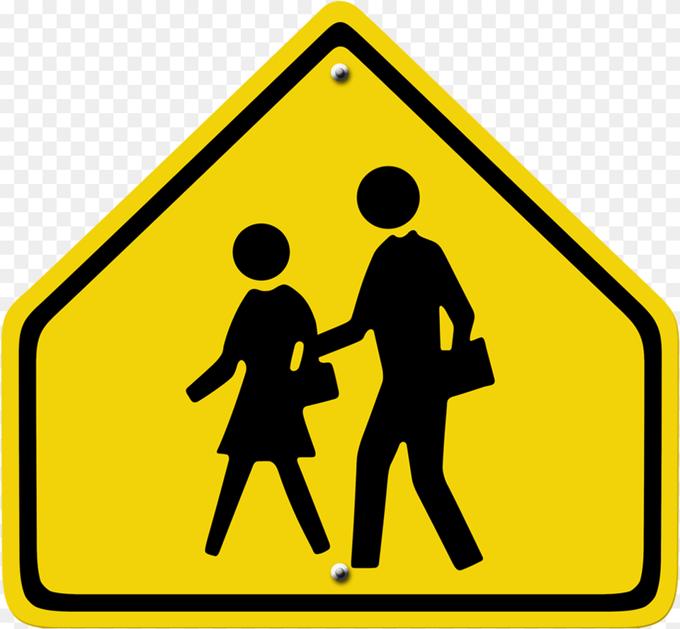 Slow Down School Zone, Sign, Symbol, Adult, Boy Png