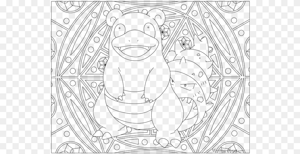 Slowbro Pokemon Adult Pokemon Coloring Pages, Gray Png Image