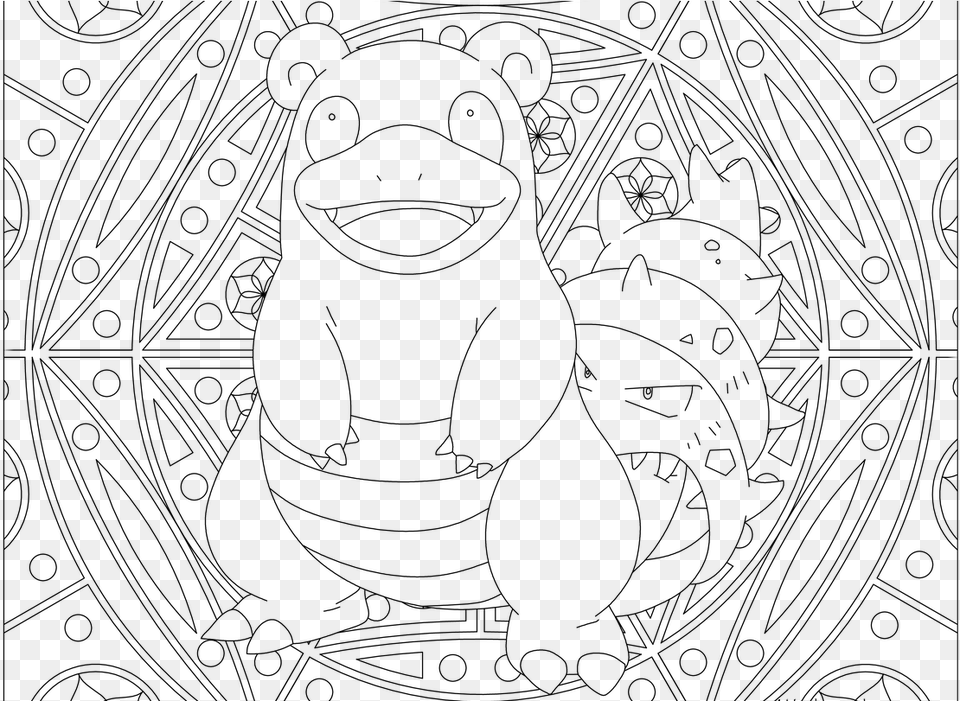 Slowbro Pokemon Pokemon Colouring Pages Adult, Gray Free Png Download
