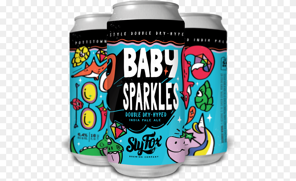 Sly Fox Baby Sparkles Double Dry Hyped Pottstown Style Caffeinated Drink, Can, Tin, Alcohol, Beer Free Png Download