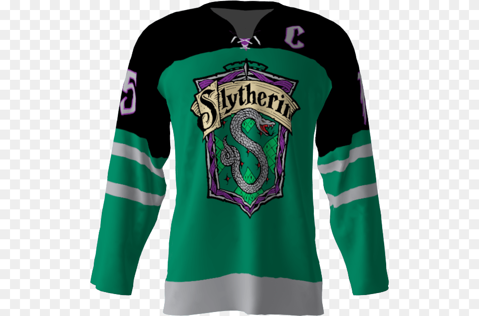 Slytherin Hockey Jersey, Clothing, Shirt, Long Sleeve, Sleeve Free Transparent Png