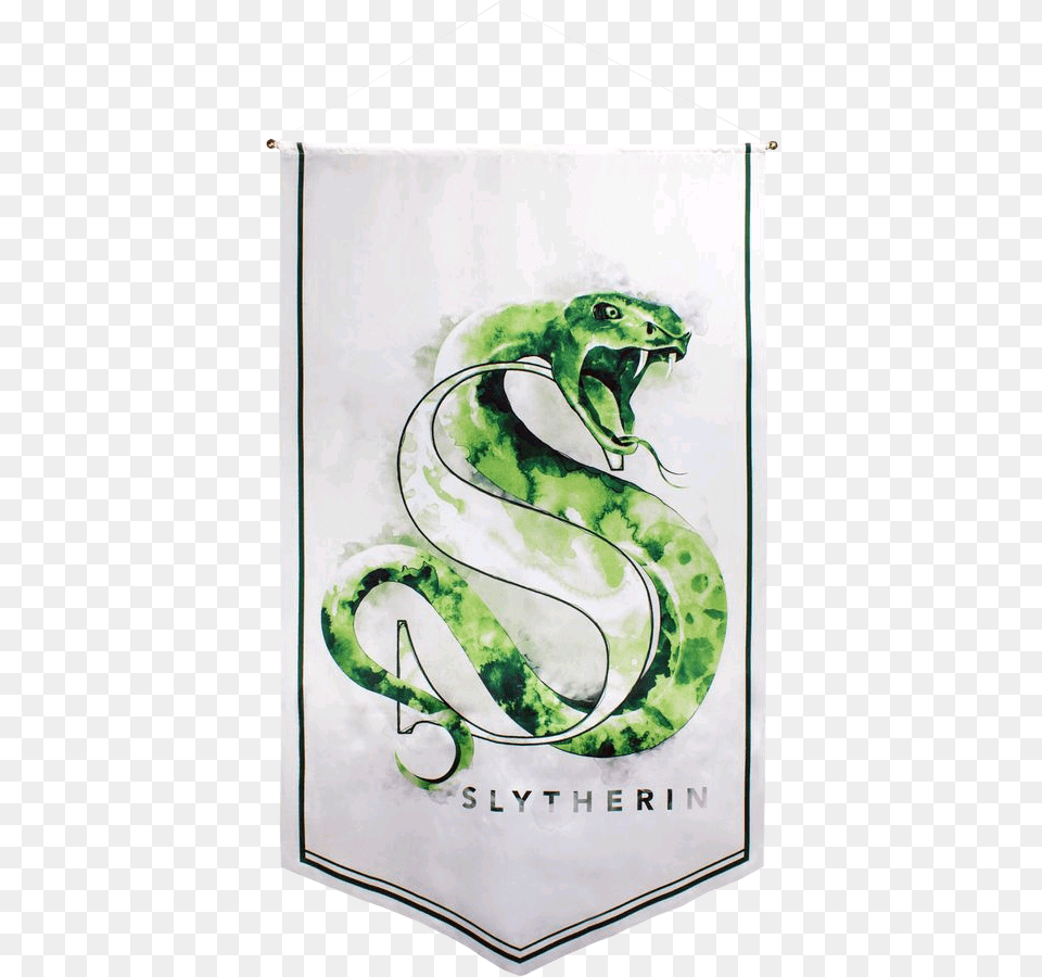 Slytherin Watercolour Satin Banner Harry Potter Slytherin Poster, Book, Publication, Text Free Png Download