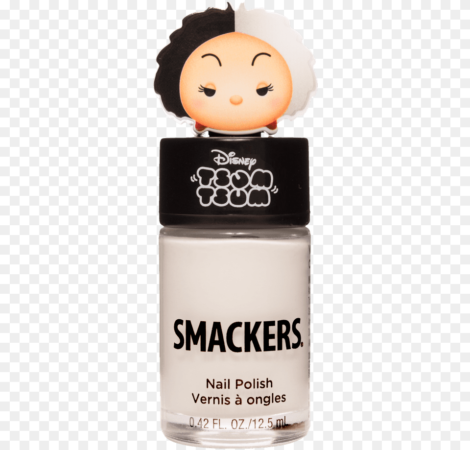 Smackers Tsum Tsum Nail Polish Cruella In Wickedly Lip Balm Vils Disney, Bottle, Face, Head, Person Free Transparent Png