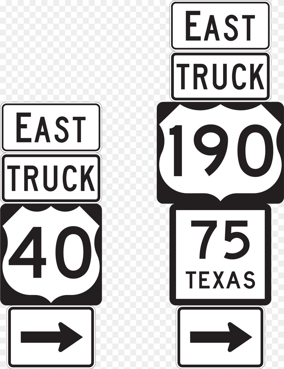 Small Advance Truck Route Sign Assembly Texas, Symbol, Number, Text, Road Sign Free Png Download