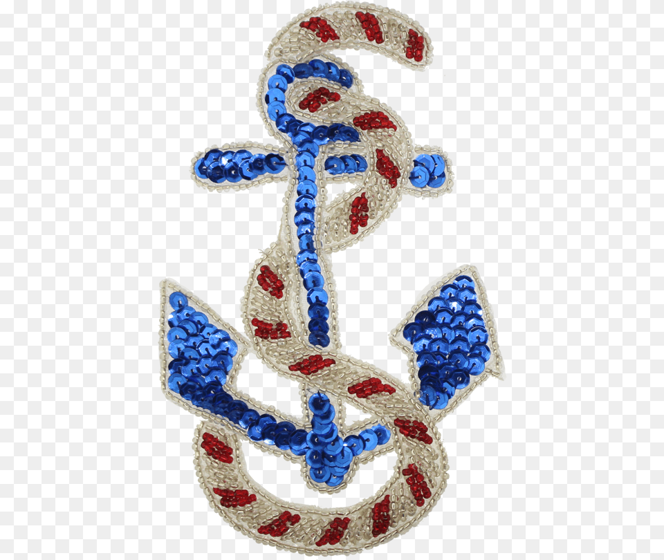 Small Anchor Beaded Amp Sequin Applique Anchor Beaded, Hardware, Electronics, Accessories, Food Free Png