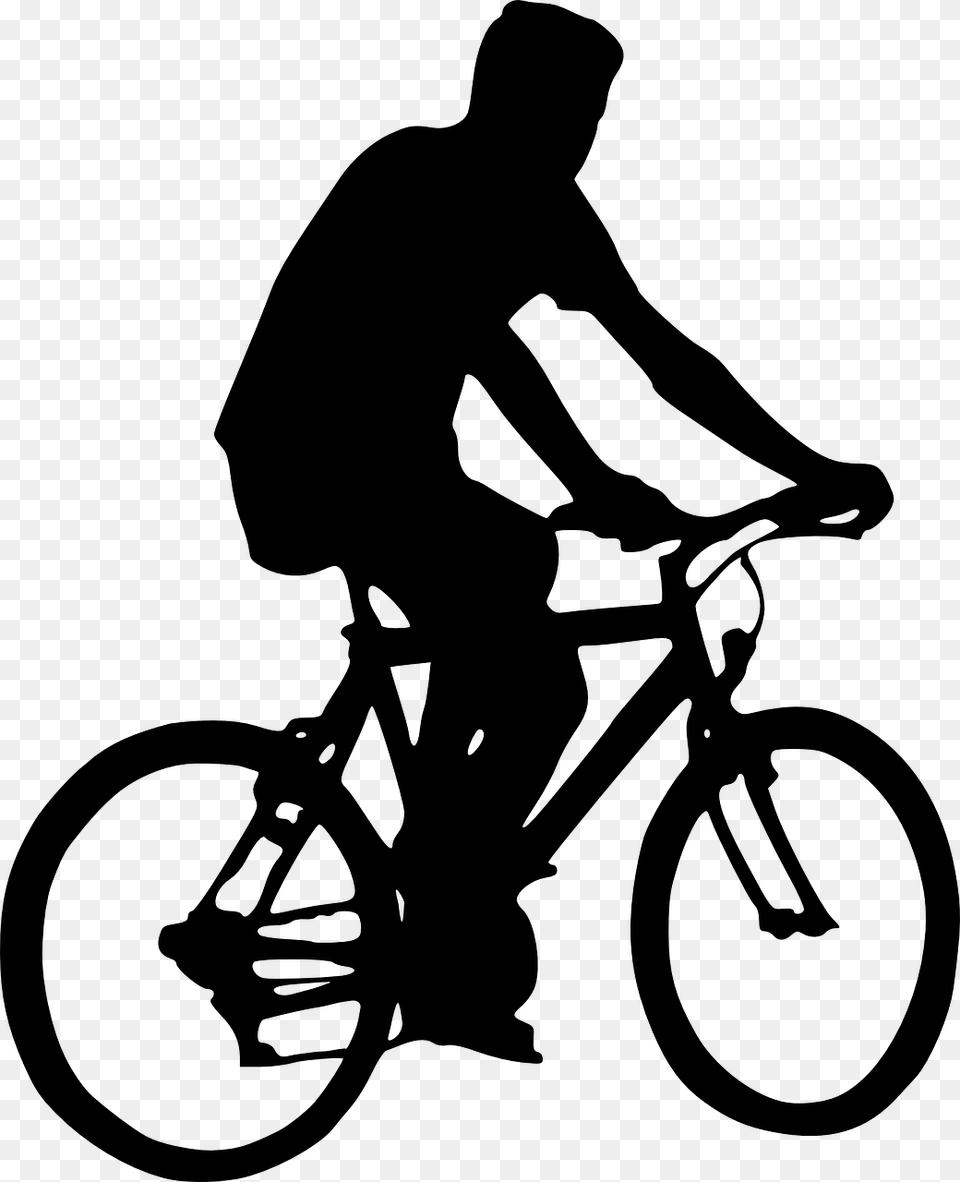Small Bicycle Silhouette, Gray Png Image