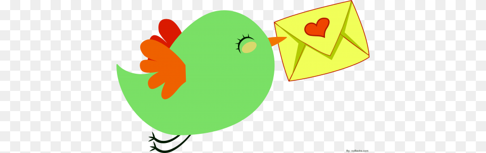 Small Bird Flying With Love Letter By Nobacks Com Flying Bird With Letter, Envelope, Mail Free Png Download
