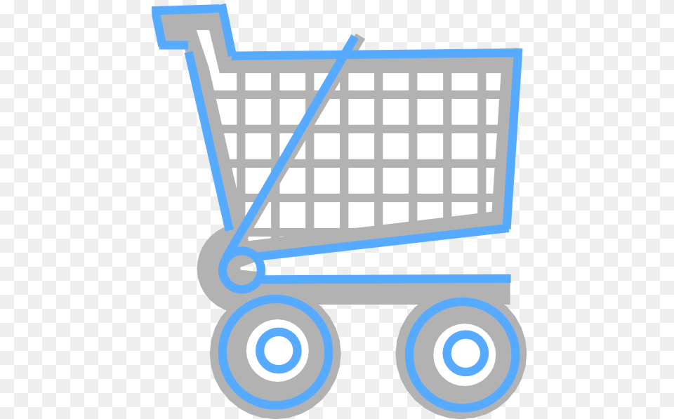 Small Blue Cart Clip Arts Download, Shopping Cart, Device, Grass, Lawn Free Png