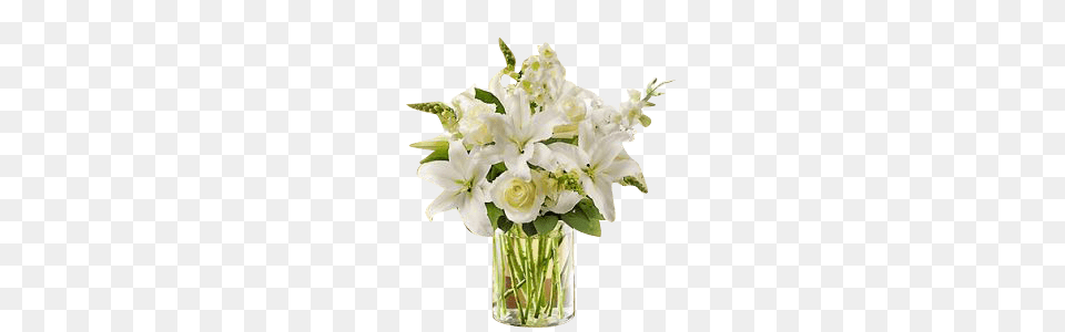 Small Bouquet Of Lilies In A Vase, Pottery, Flower, Flower Arrangement, Flower Bouquet Free Transparent Png
