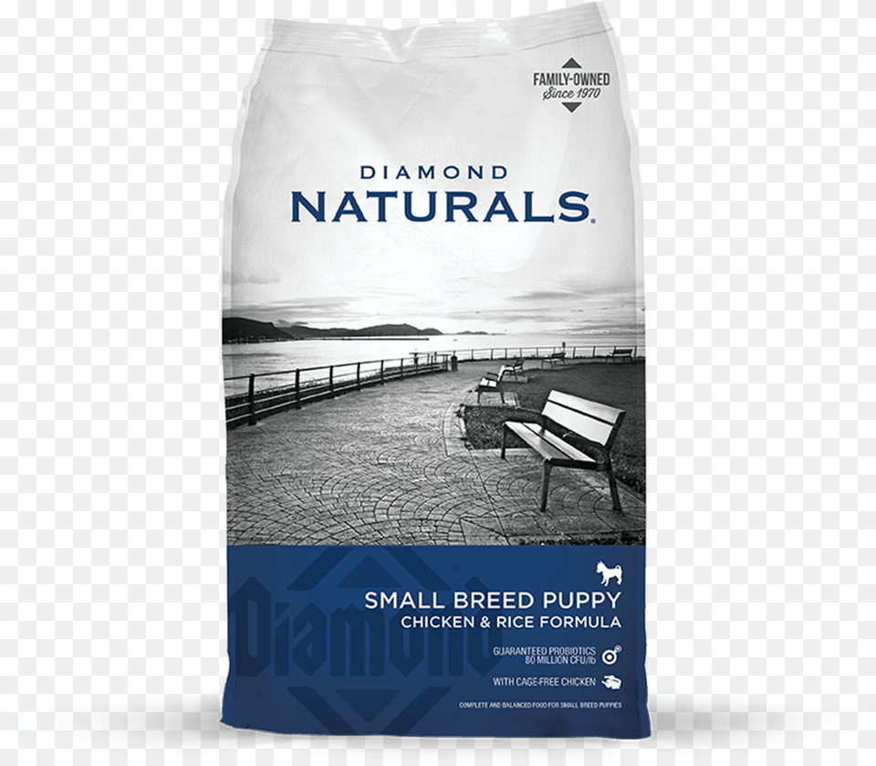 Small Breed Puppy Front Of Bag Diamond Naturals Small Breed Chicken Amp Rice, Advertisement, Bench, Furniture, Poster Free Transparent Png