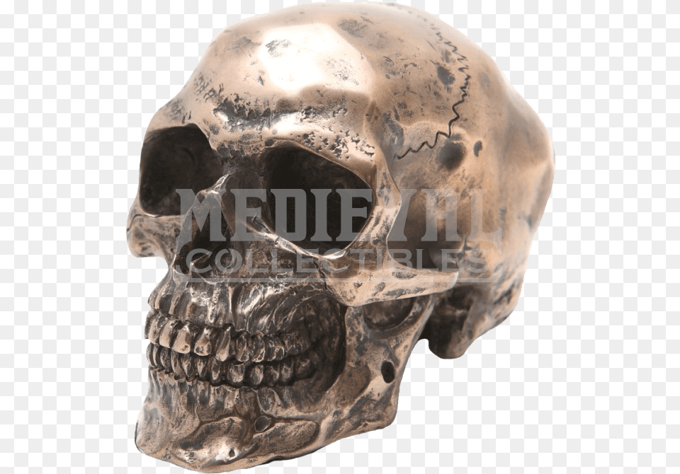 Small Bronze Finishing Skull Head Statue Cold Cast, Adult, Male, Man, Person Free Transparent Png