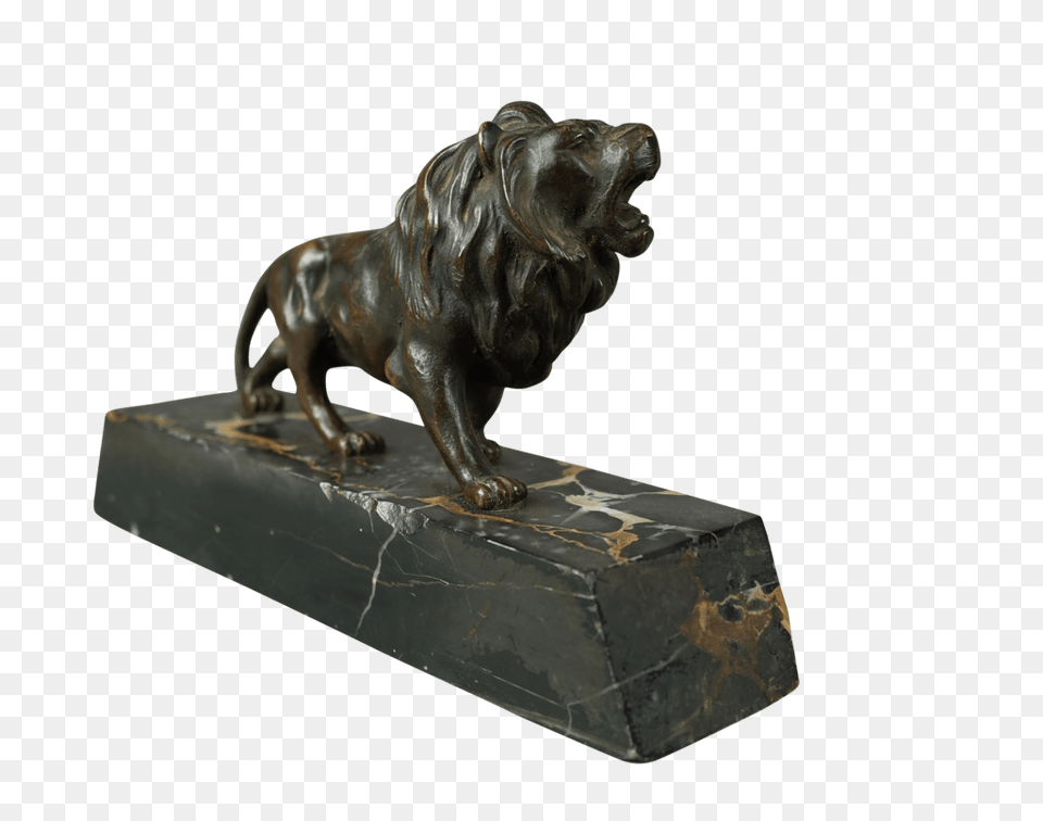 Small Bronze Lion, Animal, Figurine, Mammal, Wildlife Free Transparent Png