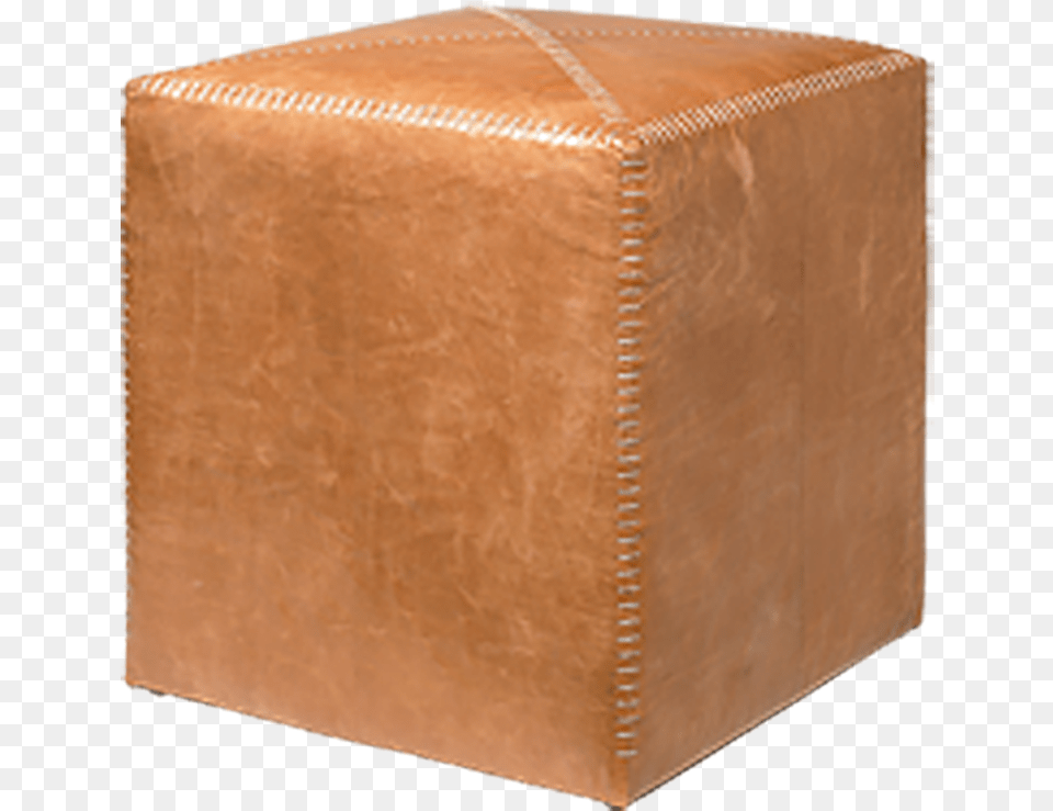 Small Buff Leather Ottomantitle Small Buff Leather Buff Leather, Box, Furniture, Ottoman Free Png Download