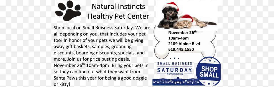Small Buisness Sat Natural Instincts Small Business Saturday 2011, Animal, Canine, Mammal, Pet Free Png