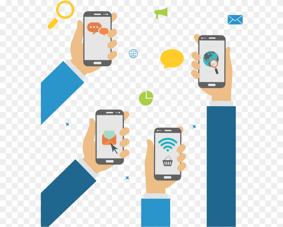 Small Business Digital Marketing Services Illustration, Phone, Electronics, Mobile Phone, Texting Free Png Download
