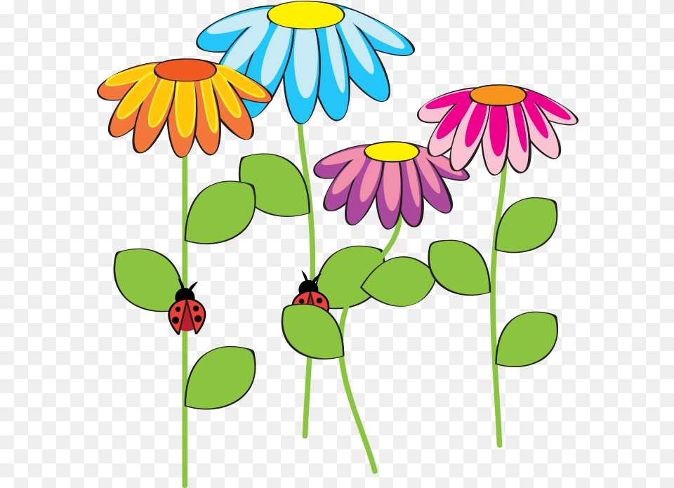 Small Cartoon Garden With Kids, Daisy, Flower, Petal, Plant Png