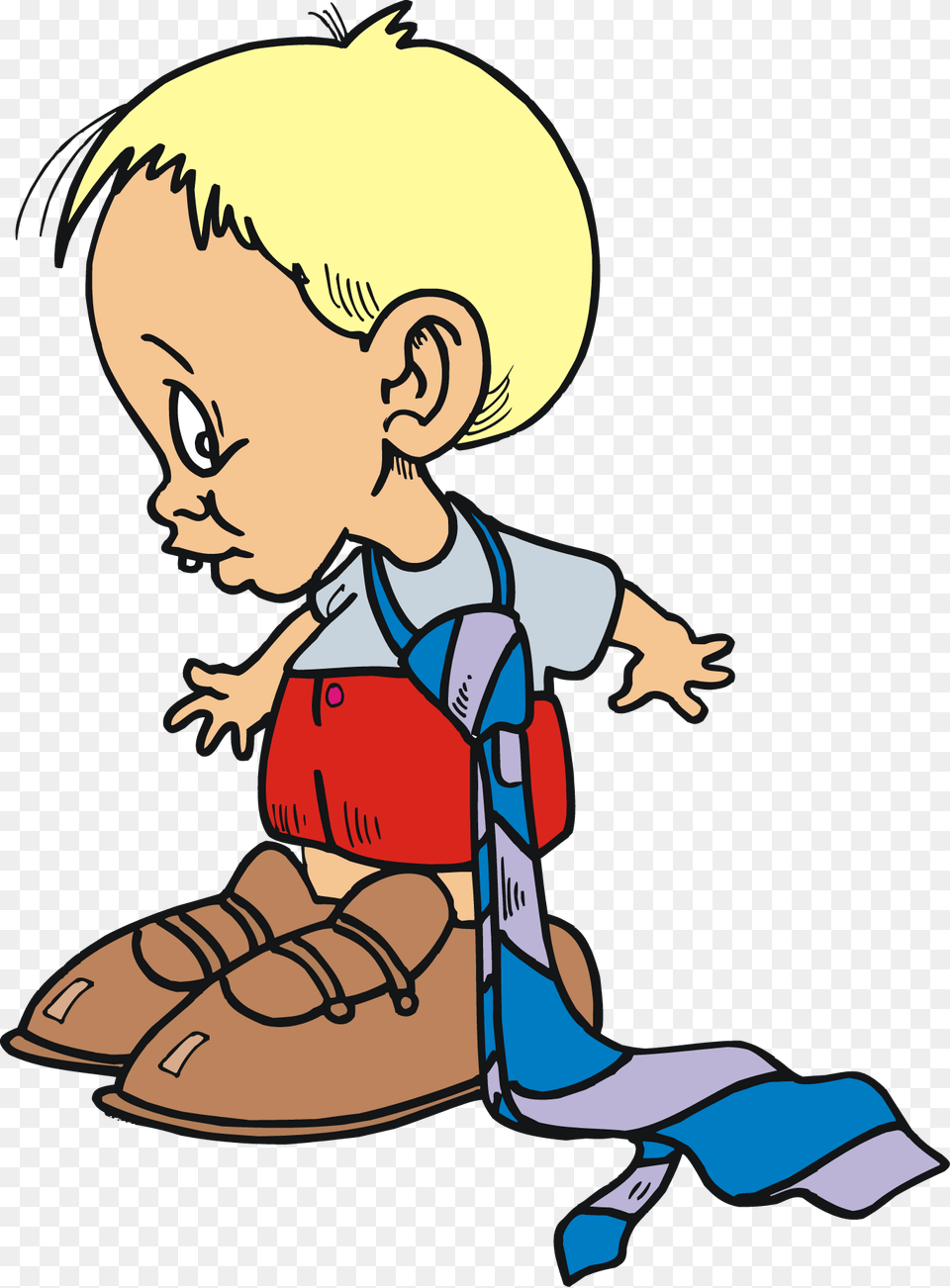 Small Child Wearing His Dads Cloths Vector Clip Transparent Clipart Getting Dressed, Book, Comics, Publication, Baby Png