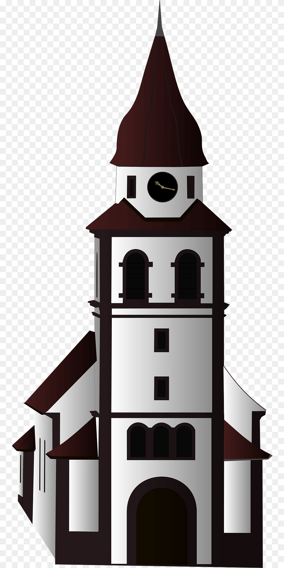 Small Church Clipart, Architecture, Bell Tower, Building, Clock Tower Png Image