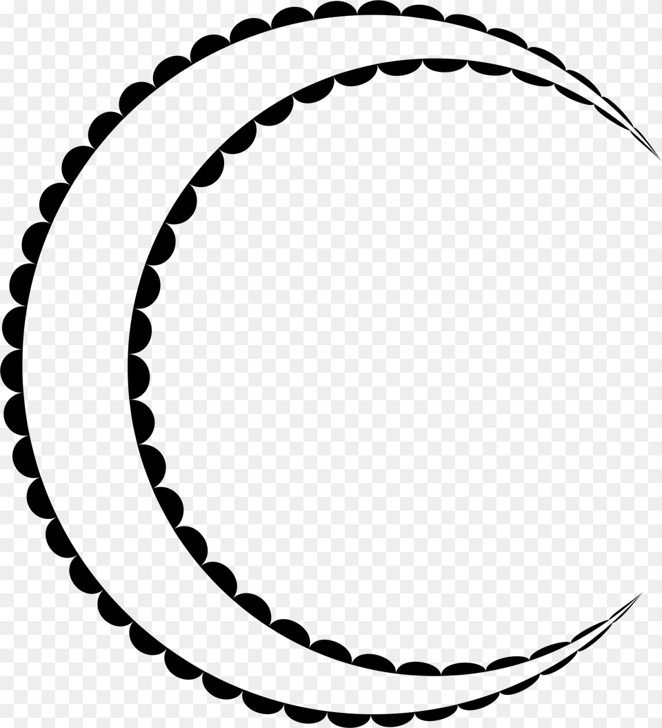 Small Crescent Moon Border, Gray Png Image