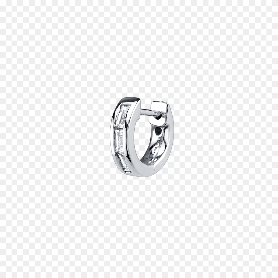 Small Diamond Baguette Hoop Earring Engagement Ring, Accessories, Gemstone, Jewelry, Silver Free Png Download