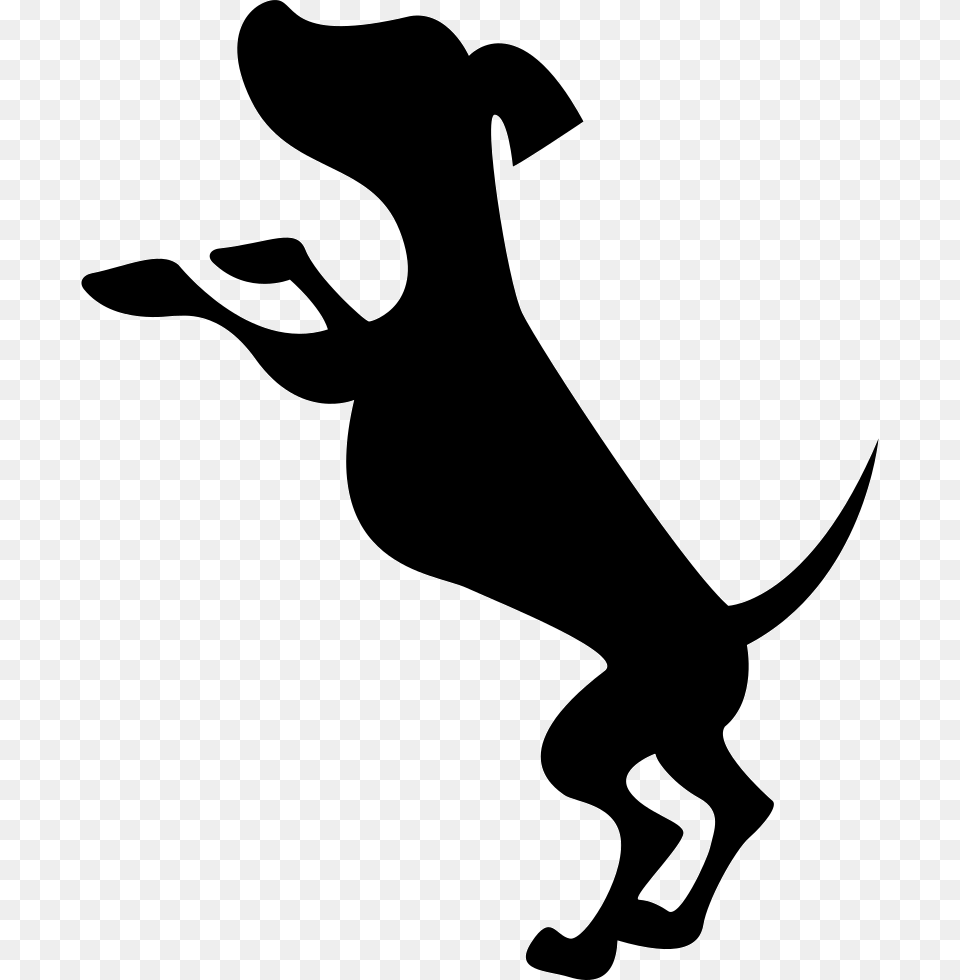 Small Dog Silhouette Standing On His Back Paws Dog Standing Up, Stencil, Animal, Kangaroo, Mammal Free Transparent Png