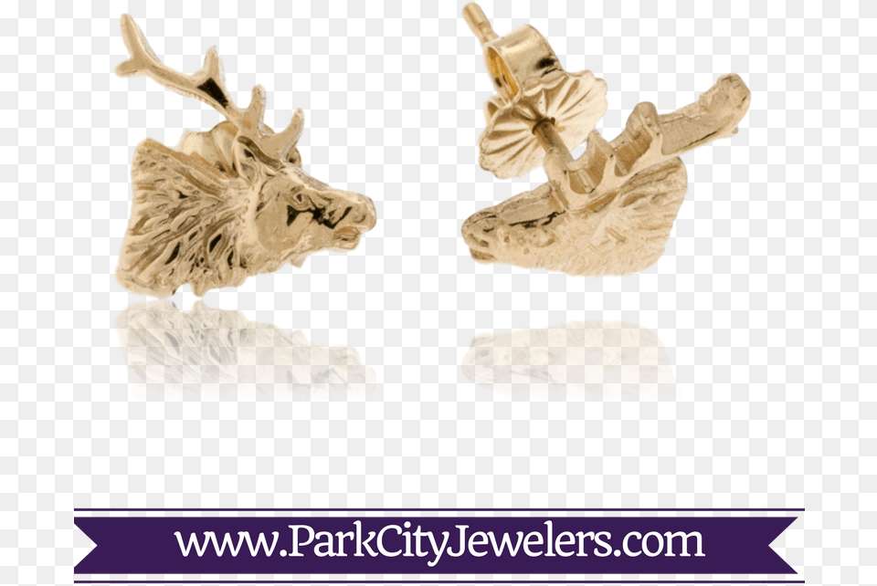 Small Elk Stud Earrings Snowflake Necklace Gold Diamond, Wood, Antler Free Transparent Png