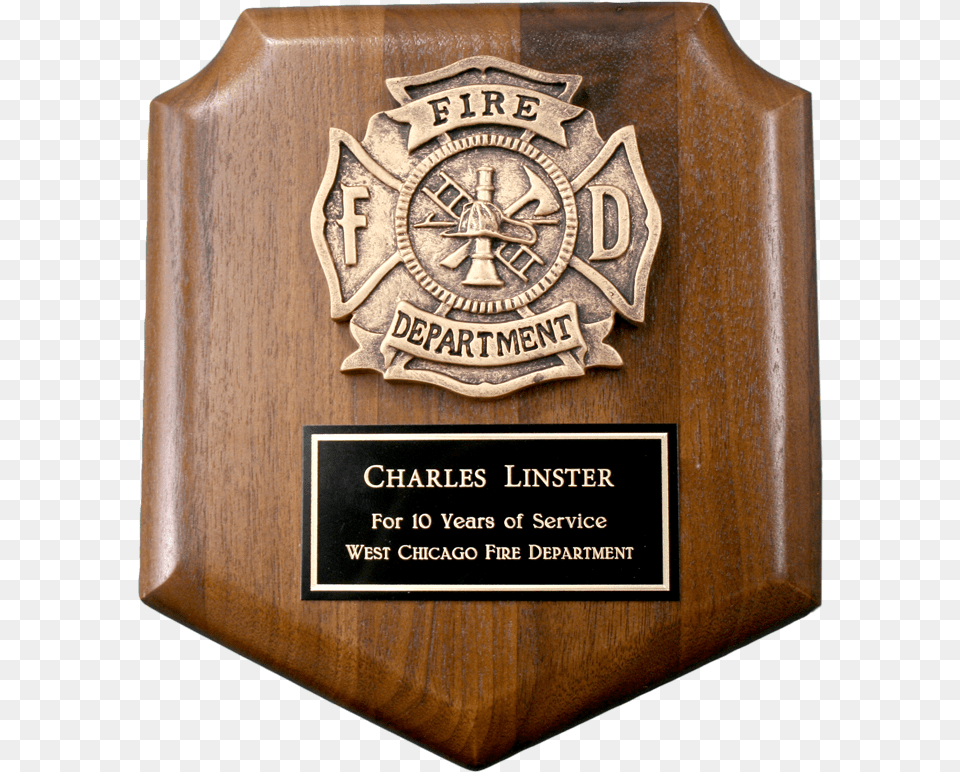 Small Firefighter Shield Plaque Solid, Badge, Logo, Symbol Png Image