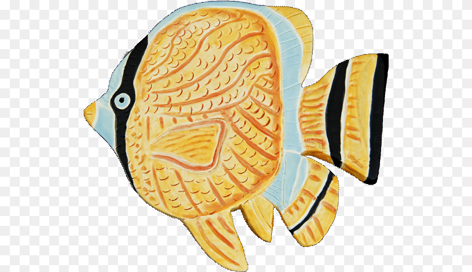 Small Form Ceramic Tile Of Tropical Fish In Yellow Illustration, Animal, Sea Life, Angelfish Free Png Download