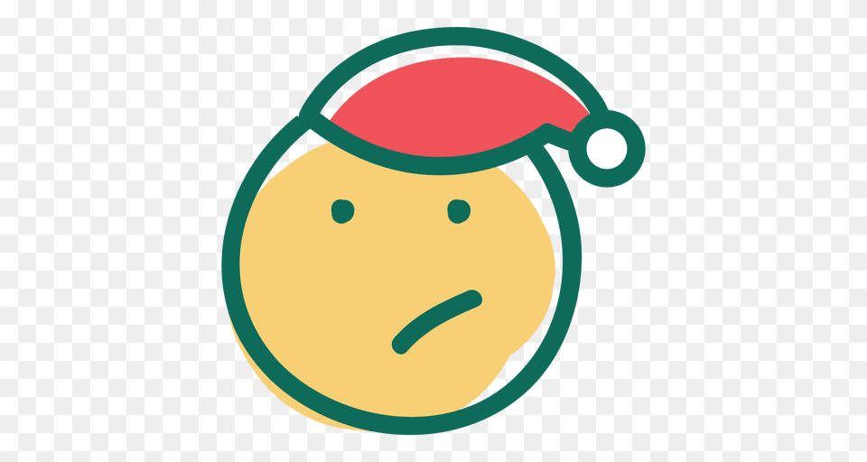 Small Frown Santa Claus Hat Face Emoticon, People, Person, Ball, Sport Free Png Download