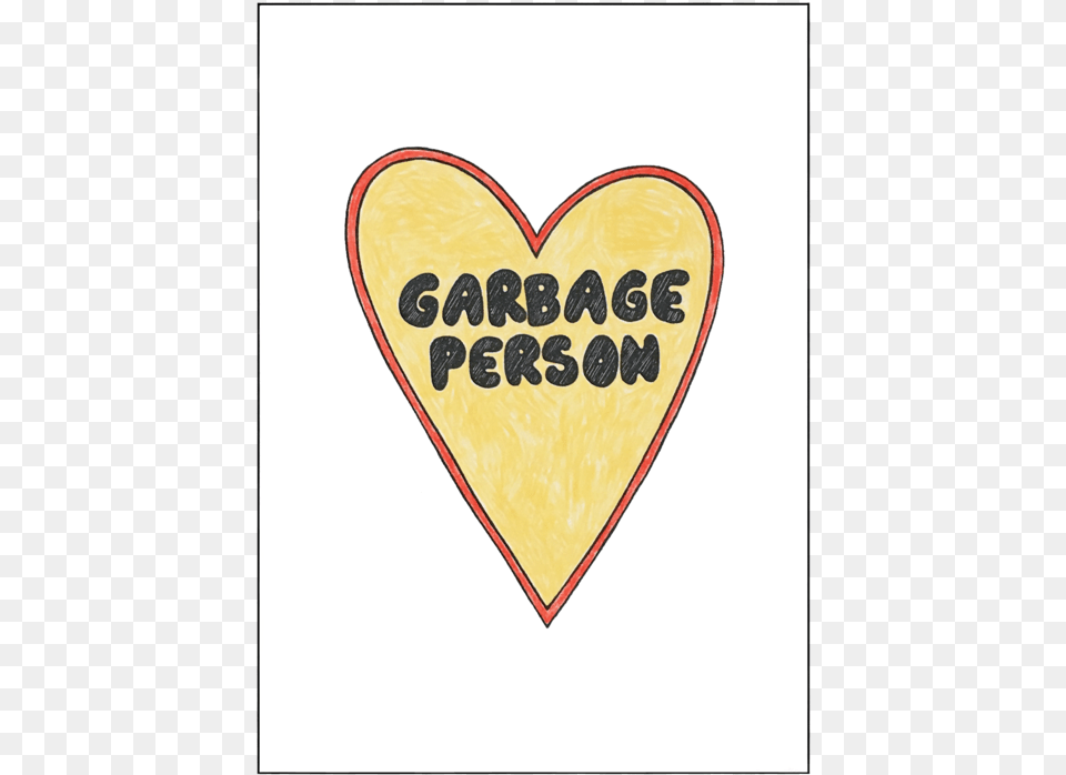 Small Garbage Person Print, Heart Png