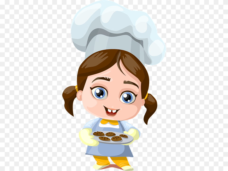 Small Girl Chef Girl Cartoon, Face, Head, Person, Photography Png