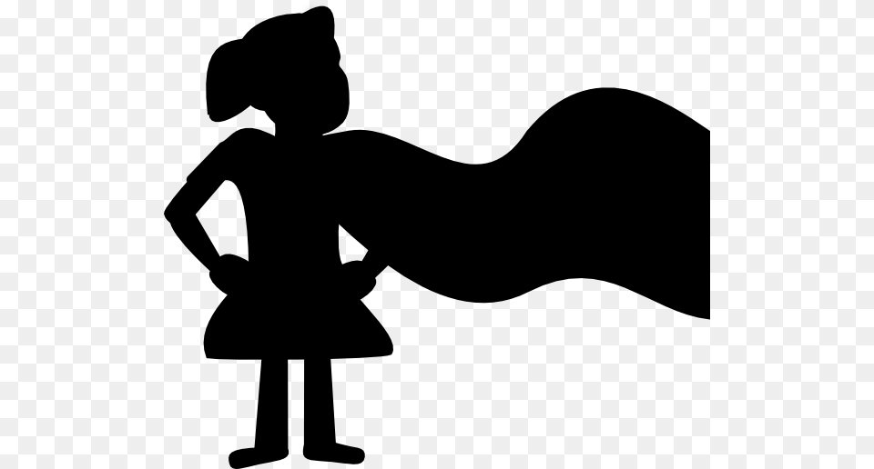 Small Girl Superhero Sillhouette Clip Art, Silhouette, Stencil, Animal, Kangaroo Free Png