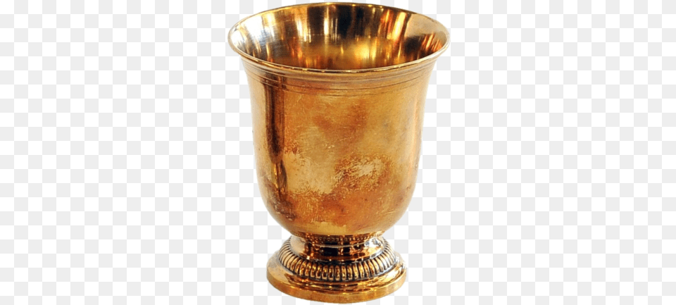 Small Gold Washed Sterling Silver Goblet Serveware, Bronze, Jar, Pottery, Bottle Free Transparent Png
