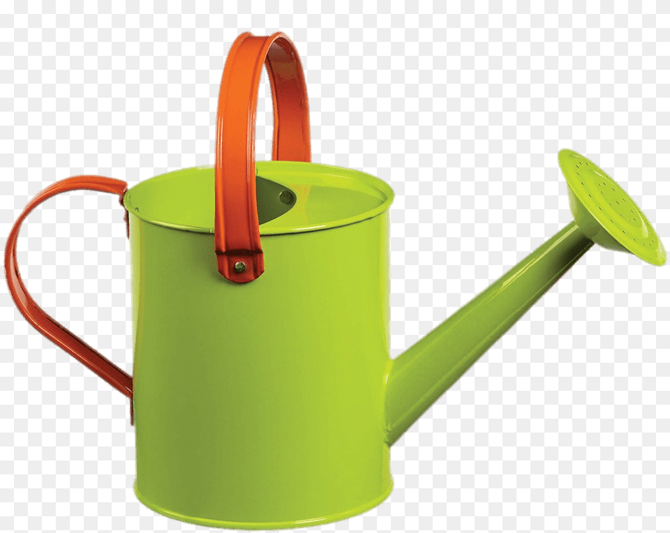 Small Green Watering Can With Red Handles, Tin, Watering Can Free Png Download