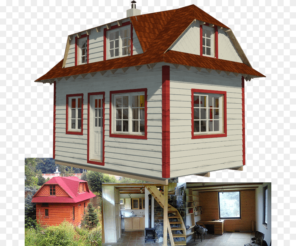 Small House Two Story Tiny House Floor Plans, Architecture, Building, Housing, Outdoors Png