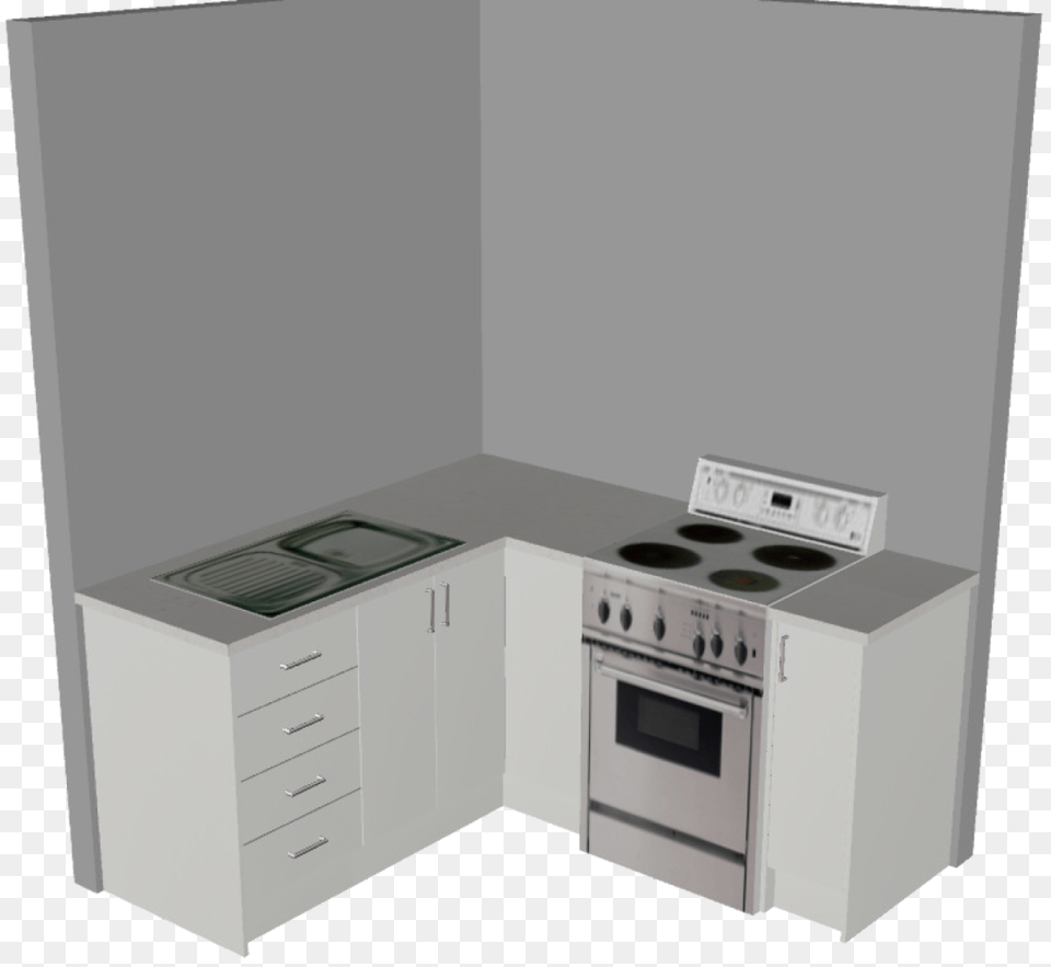 Small Kitchen 3d I Shape, Indoors, Appliance, Device, Electrical Device Free Transparent Png