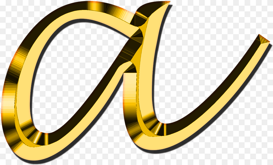 Small Letter A Transparent Calligraphy, Gold, Text Free Png