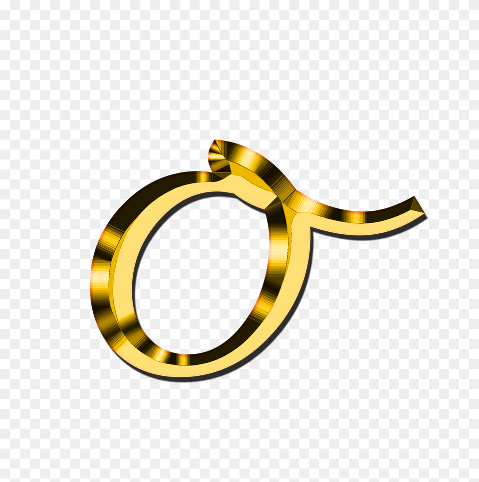 Small Letter O, Gold, Accessories Png