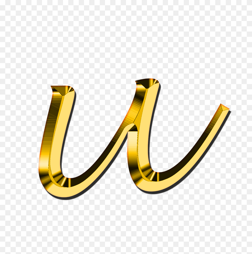 Small Letter U, Gold, Smoke Pipe, Text Free Png Download