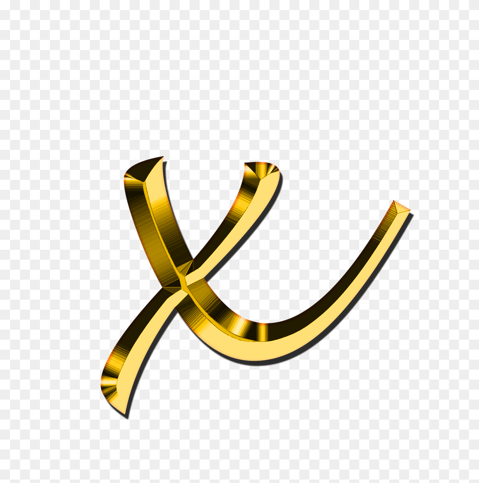 Small Letter X, Gold, Smoke Pipe Png