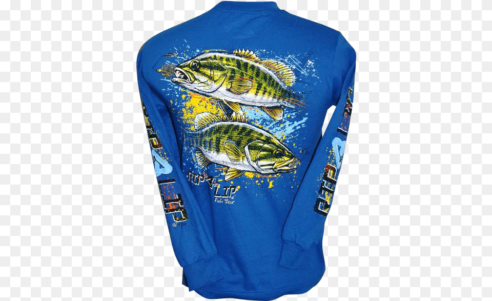 Small Mouth Bass Long Sleeve T Shirt Royal Blueclass Bass, Animal, Clothing, Fish, Long Sleeve Png