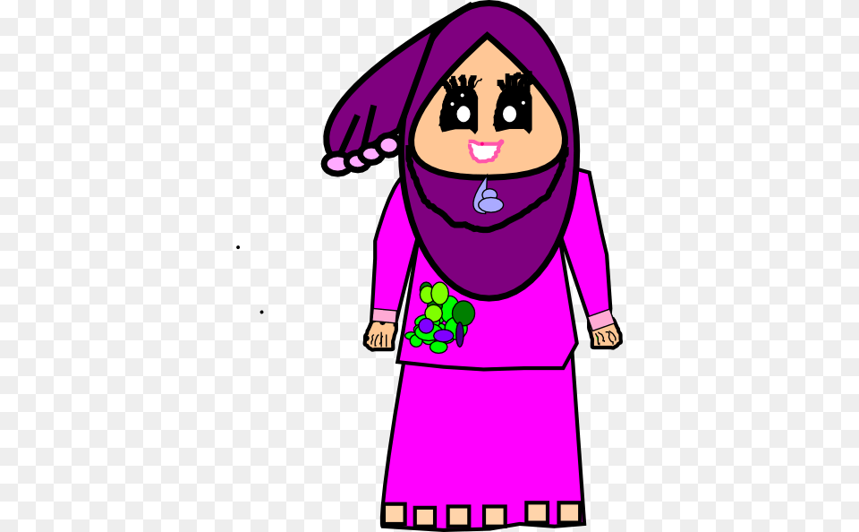 Small Muslimah Cartoon, Purple, Baby, Person, Face Png Image