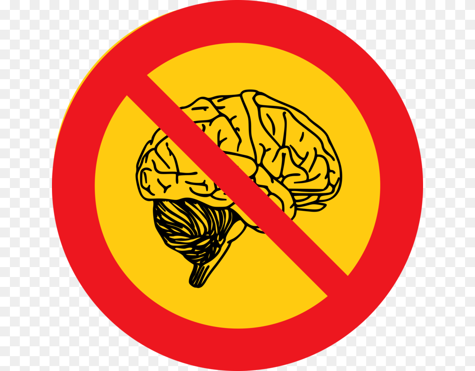 Small No Brain Clip Art, Sign, Symbol, Road Sign Free Png