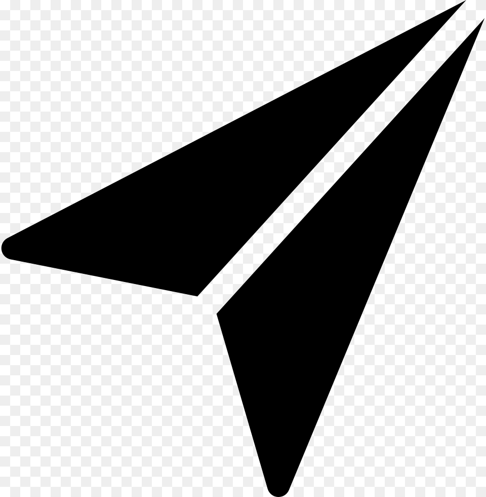 Small Paper Airplane Airplane Small Logo Black, Triangle, Arrow, Arrowhead, Weapon Png Image