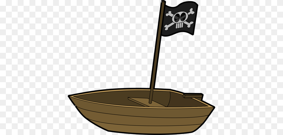 Small Pirate Boat With A Flag Vector Graphics, Dinghy, Transportation, Vehicle, Watercraft Free Png