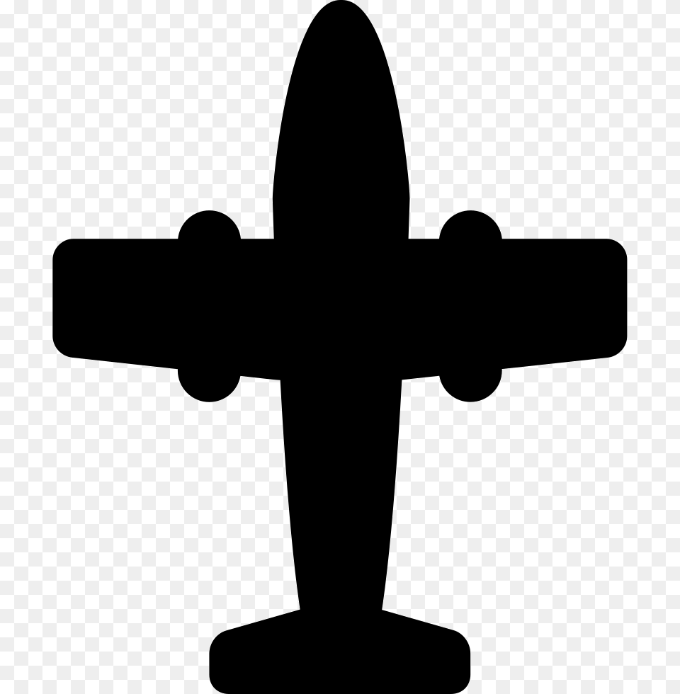 Small Plane With Two Engines Cross, Silhouette, Symbol Free Png
