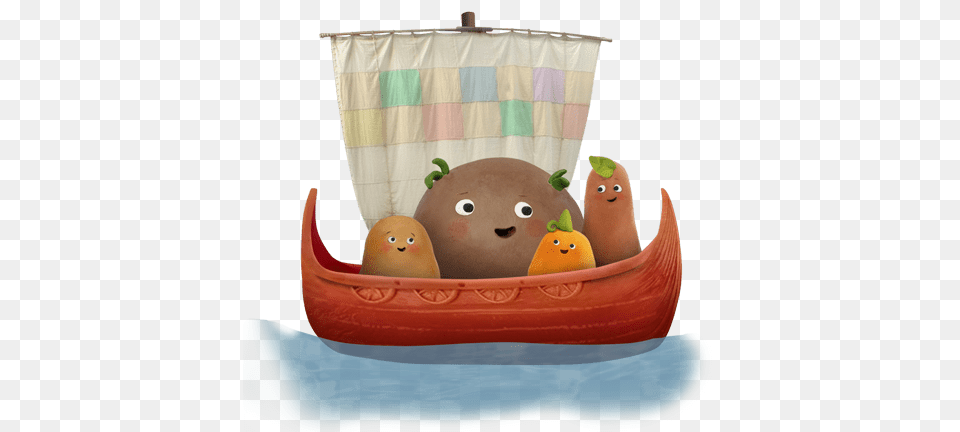 Small Potatoes In A Boat, Plush, Toy, Transportation, Vehicle Png